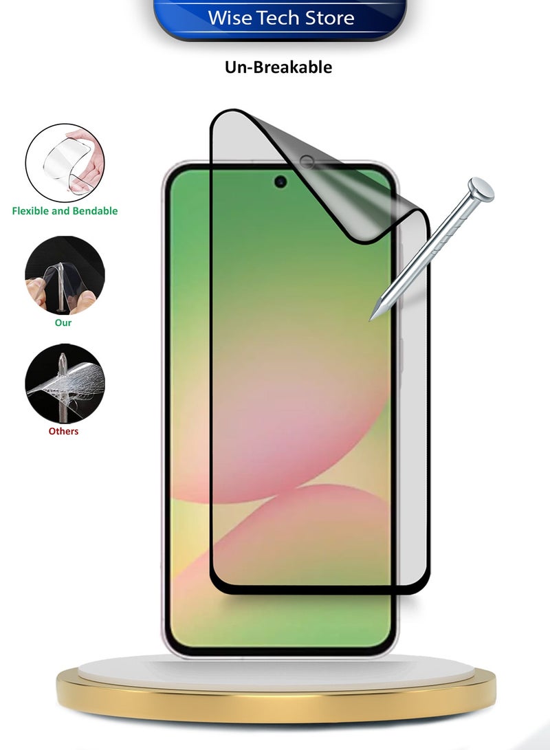 Wtech Samsung Galaxy A57 5G 2026 Premium Nano Ceramic Full Glue Full Cover Matte Flexible Screen Protector (MSCNMN) - Clear/Black - Image 3